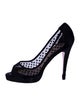 Christian Louboutin Mesh Beaded Accents Pumps