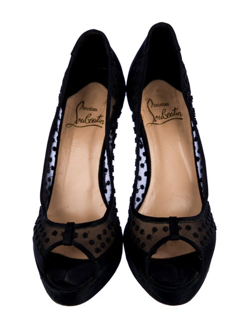Christian Louboutin Mesh Beaded Accents Pumps