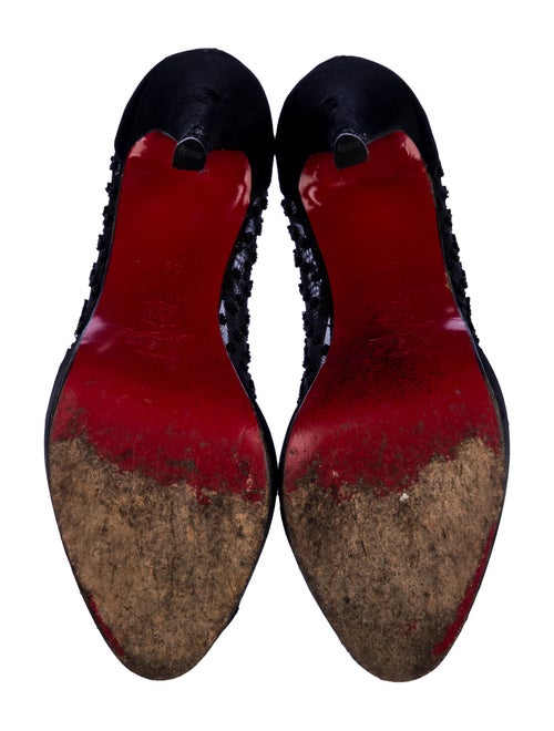 Christian Louboutin Mesh Beaded Accents Pumps