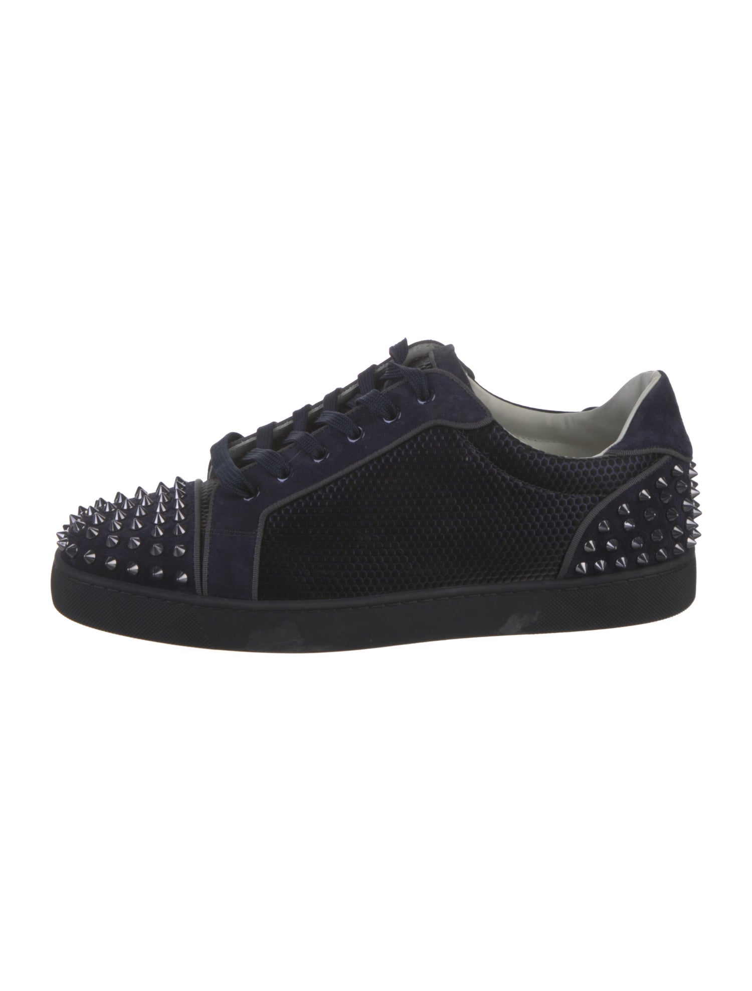 Christian Louboutin Spike Accents Suede Sneakers