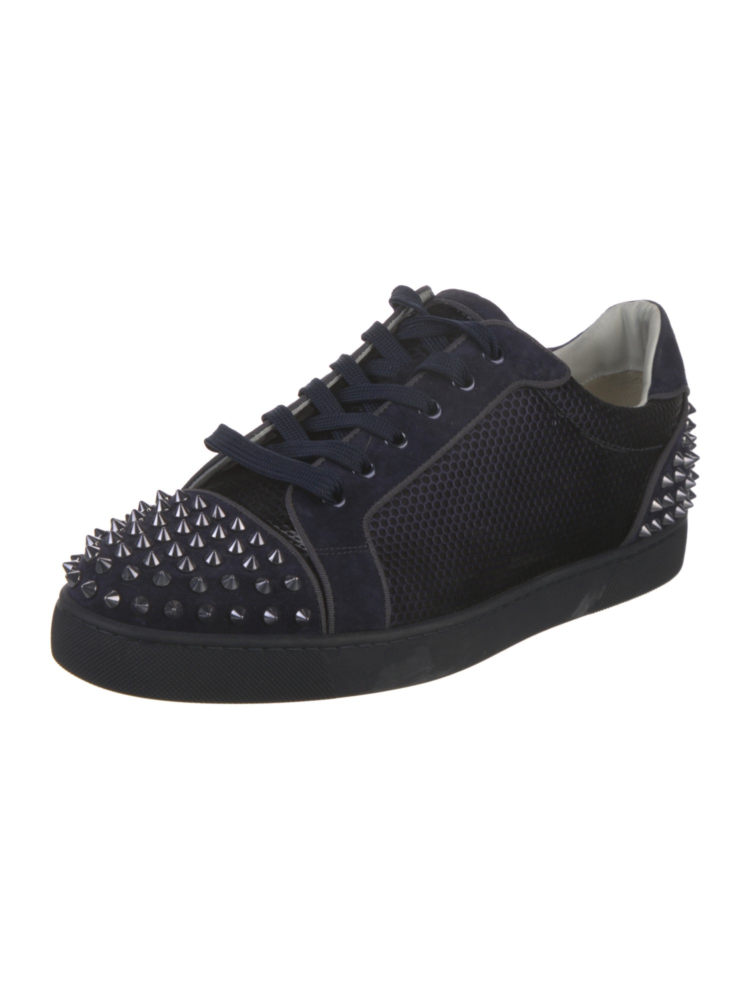 Christian Louboutin Spike Accents Suede Sneakers