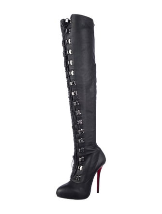 Christian Louboutin Leather Lace-Up Boots