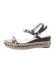 Christian Louboutin Rockstud Accents Leather Espadrilles
