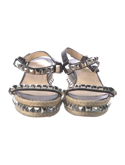 Christian Louboutin Rockstud Accents Leather Espadrilles
