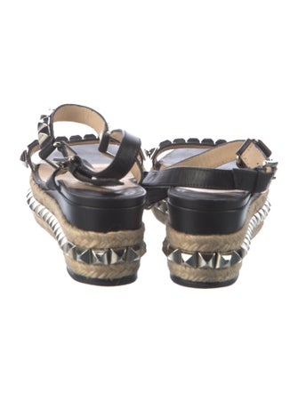 Christian Louboutin Rockstud Accents Leather Espadrilles