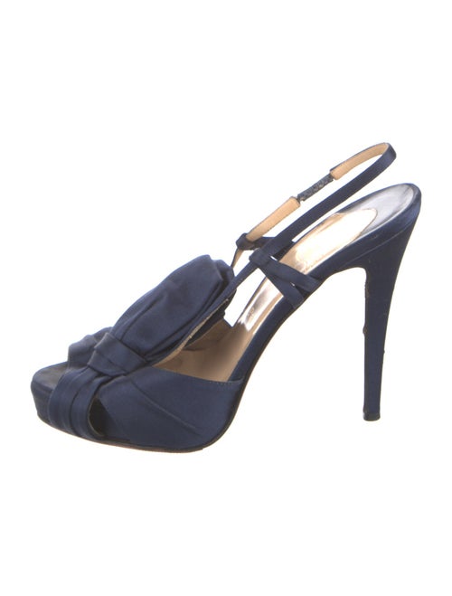 Christian Louboutin Satin Bow Accents Slingback Pumps