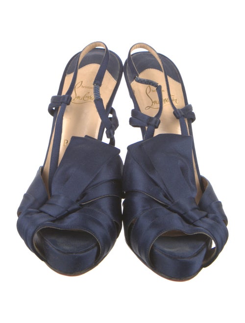 Christian Louboutin Satin Bow Accents Slingback Pumps