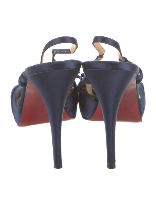 Christian Louboutin Satin Bow Accents Slingback Pumps