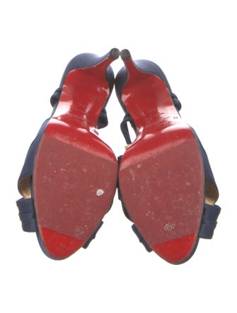 Christian Louboutin Satin Bow Accents Slingback Pumps
