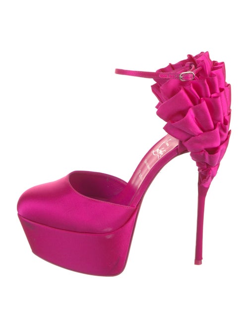 Christian Louboutin Satin Printed D'Orsay Pumps