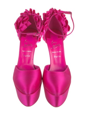 Christian Louboutin Satin Printed D'Orsay Pumps