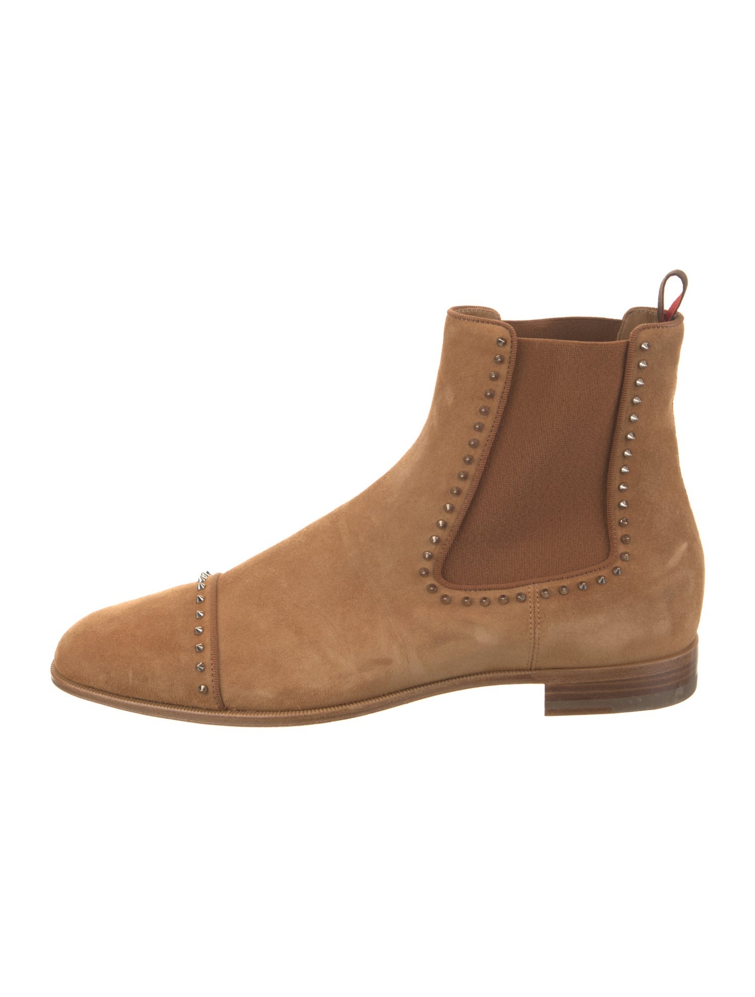 Christian Louboutin Suede Studded Accents Chelsea Boots