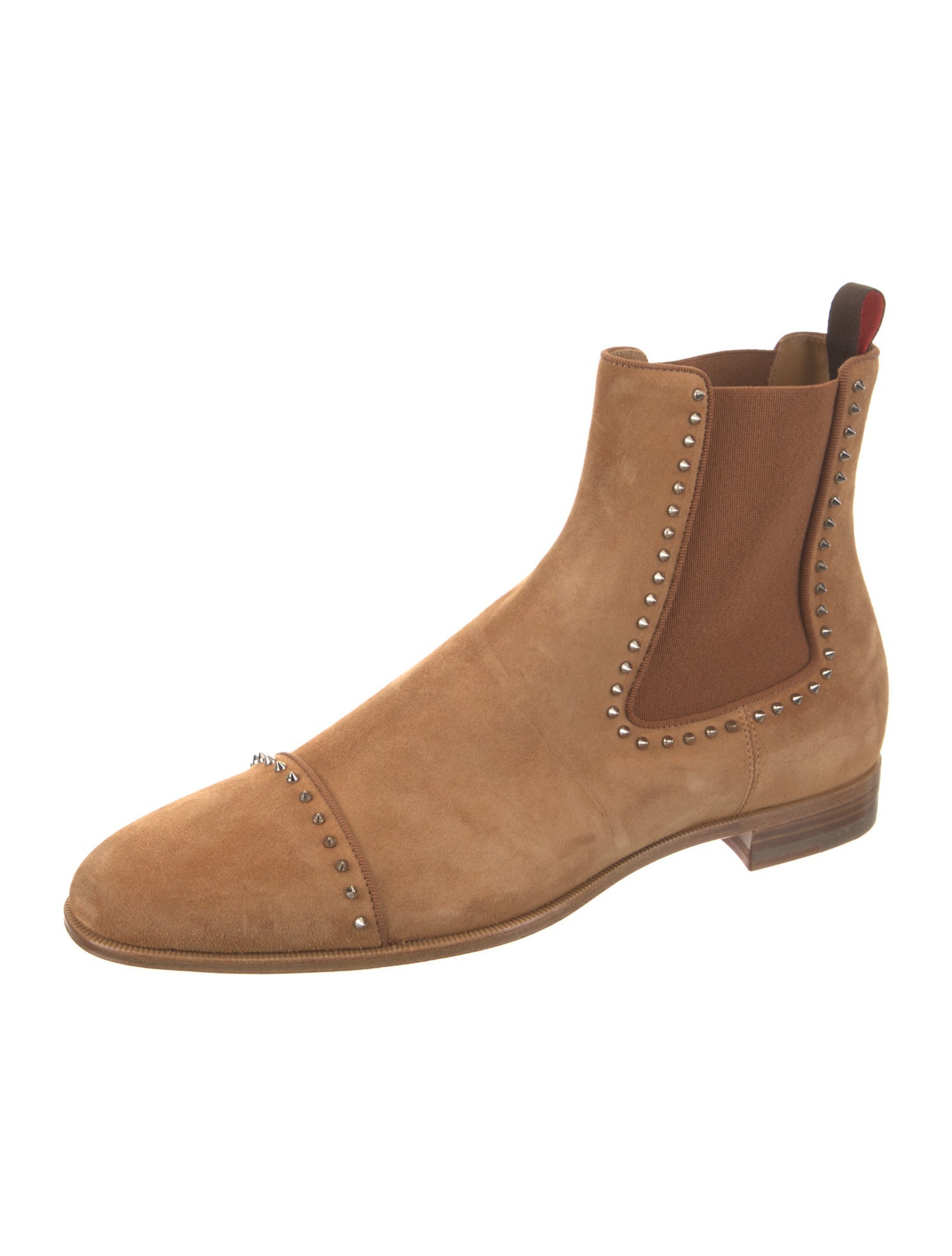 Christian Louboutin Suede Studded Accents Chelsea Boots
