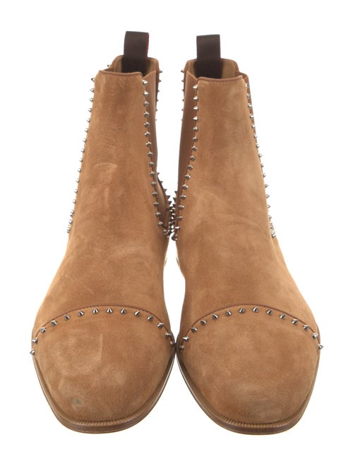 Christian Louboutin Suede Studded Accents Chelsea Boots