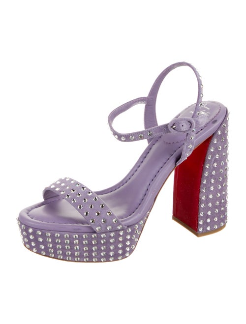 Christian Louboutin Suede Crystal Embellishments Sandals