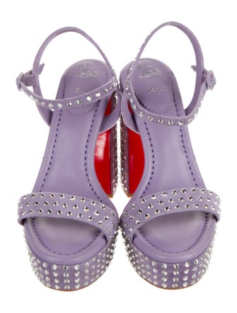 Christian Louboutin Suede Crystal Embellishments Sandals