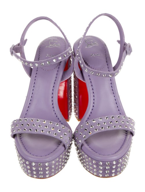 Christian Louboutin Suede Crystal Embellishments Sandals