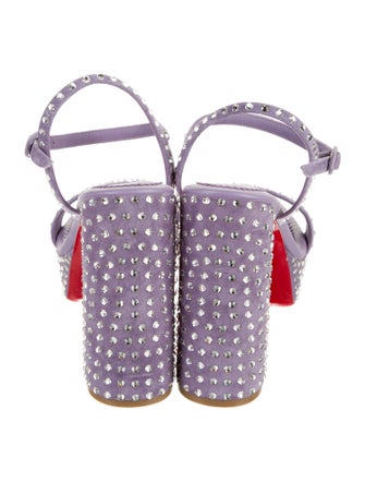 Christian Louboutin Suede Crystal Embellishments Sandals