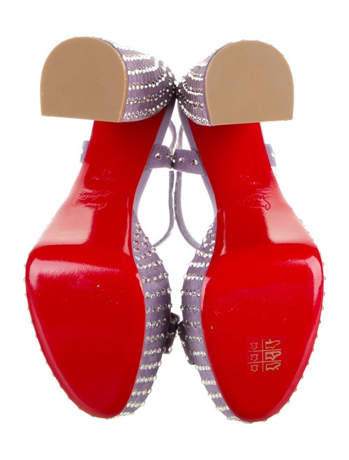 Christian Louboutin Suede Crystal Embellishments Sandals
