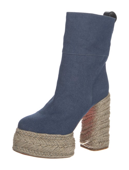 Christian Louboutin Denim Animal Print Boots