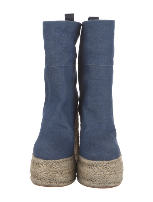 Christian Louboutin Denim Animal Print Boots