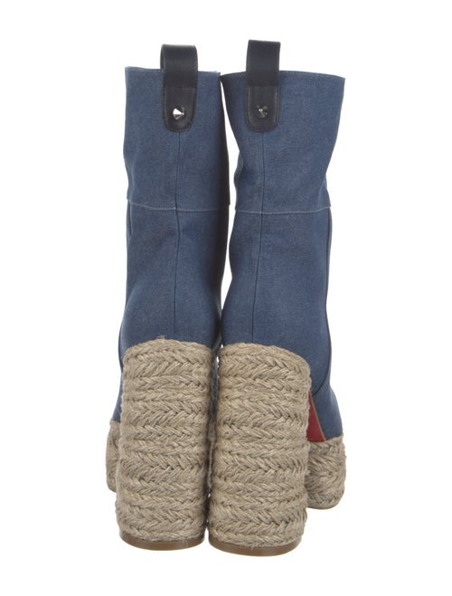 Christian Louboutin Denim Animal Print Boots
