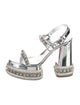 Christian Louboutin Patent Leather Studded Accents Slingback Sandals