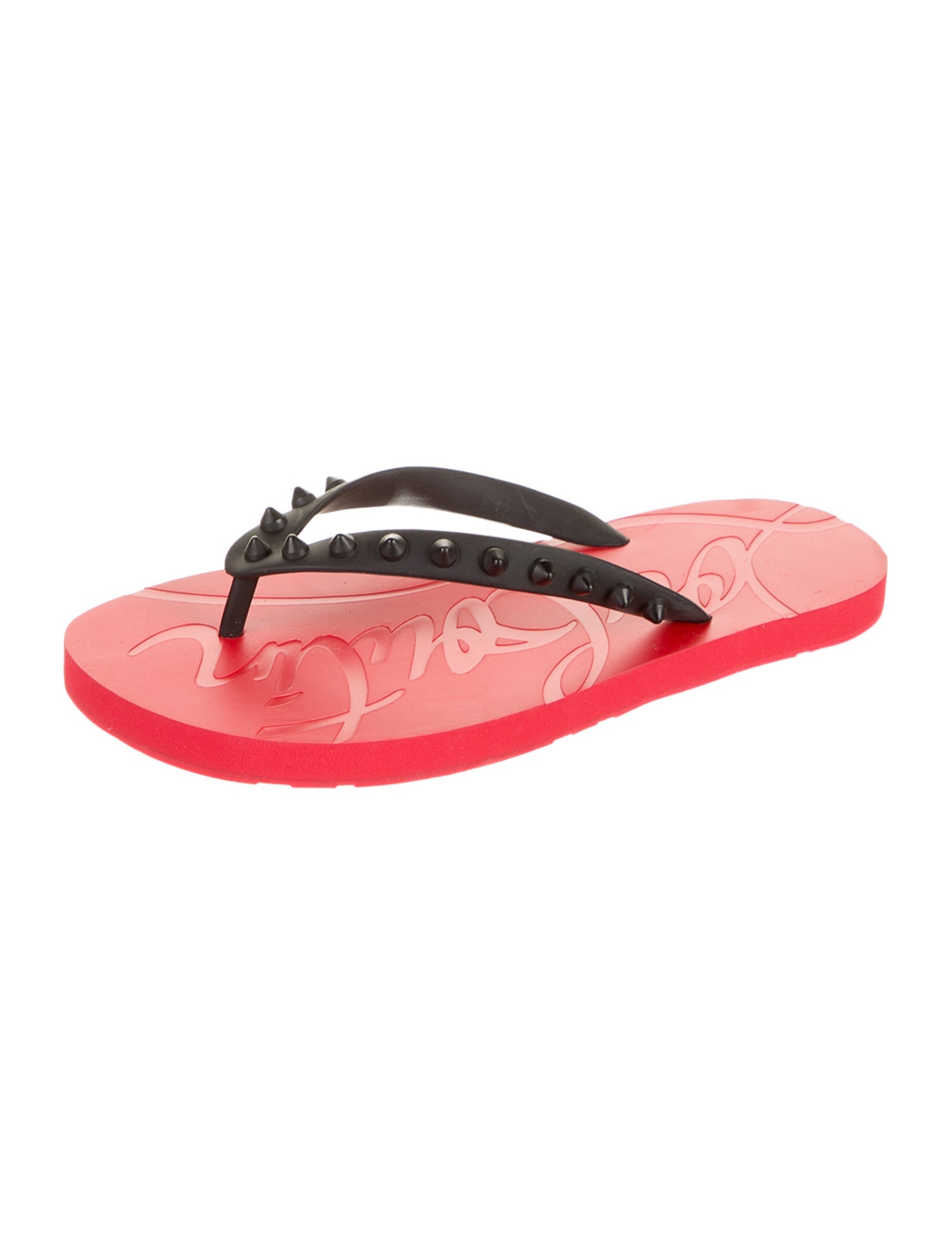 Christian Louboutin Rubber Studded Accents Flip Flops