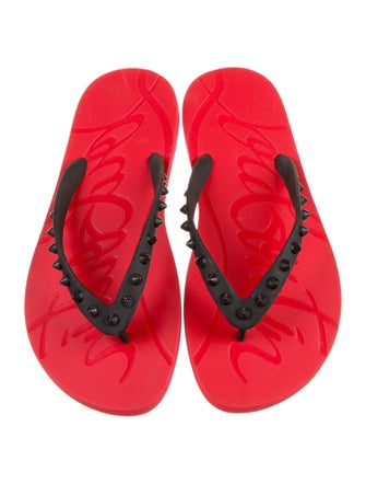 Christian Louboutin Rubber Studded Accents Flip Flops