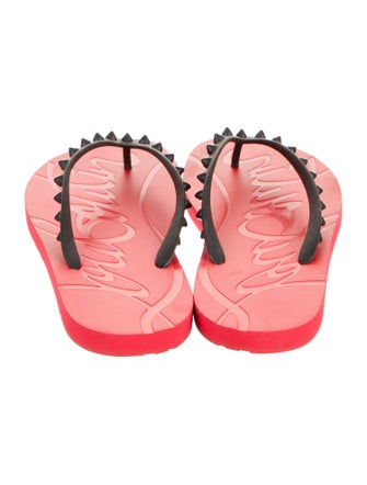 Christian Louboutin Rubber Studded Accents Flip Flops