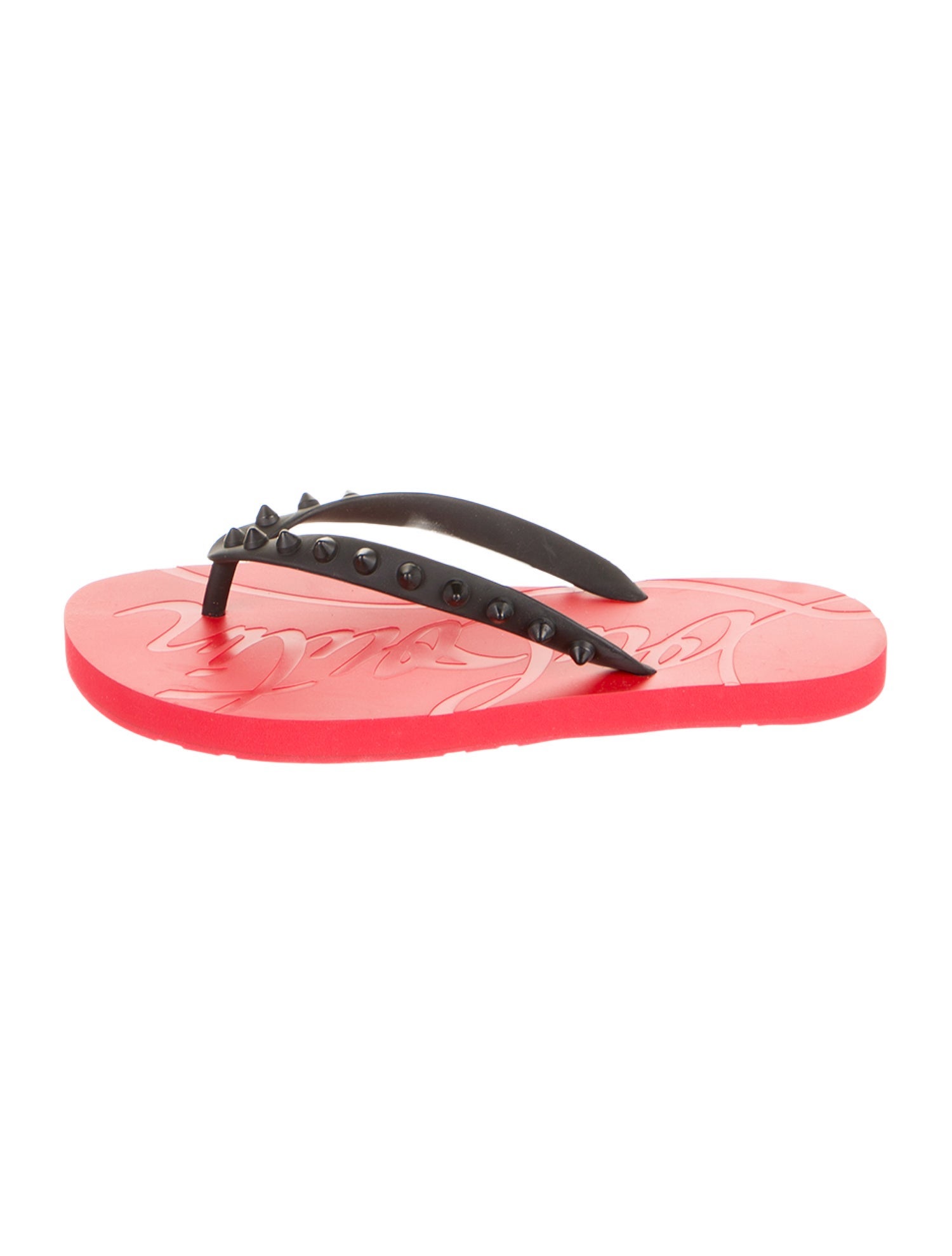 Christian Louboutin Rubber Studded Accents Flip Flops
