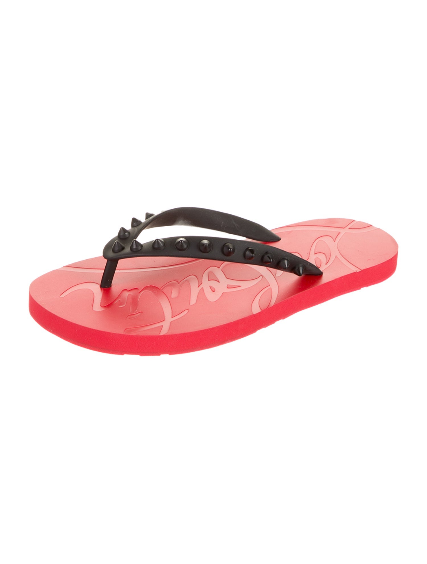 Christian Louboutin Rubber Studded Accents Flip Flops