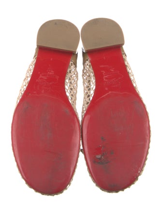 Christian Louboutin Patent Leather Mesh Accents Ballet Flats