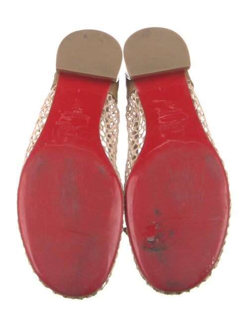Christian Louboutin Patent Leather Mesh Accents Ballet Flats