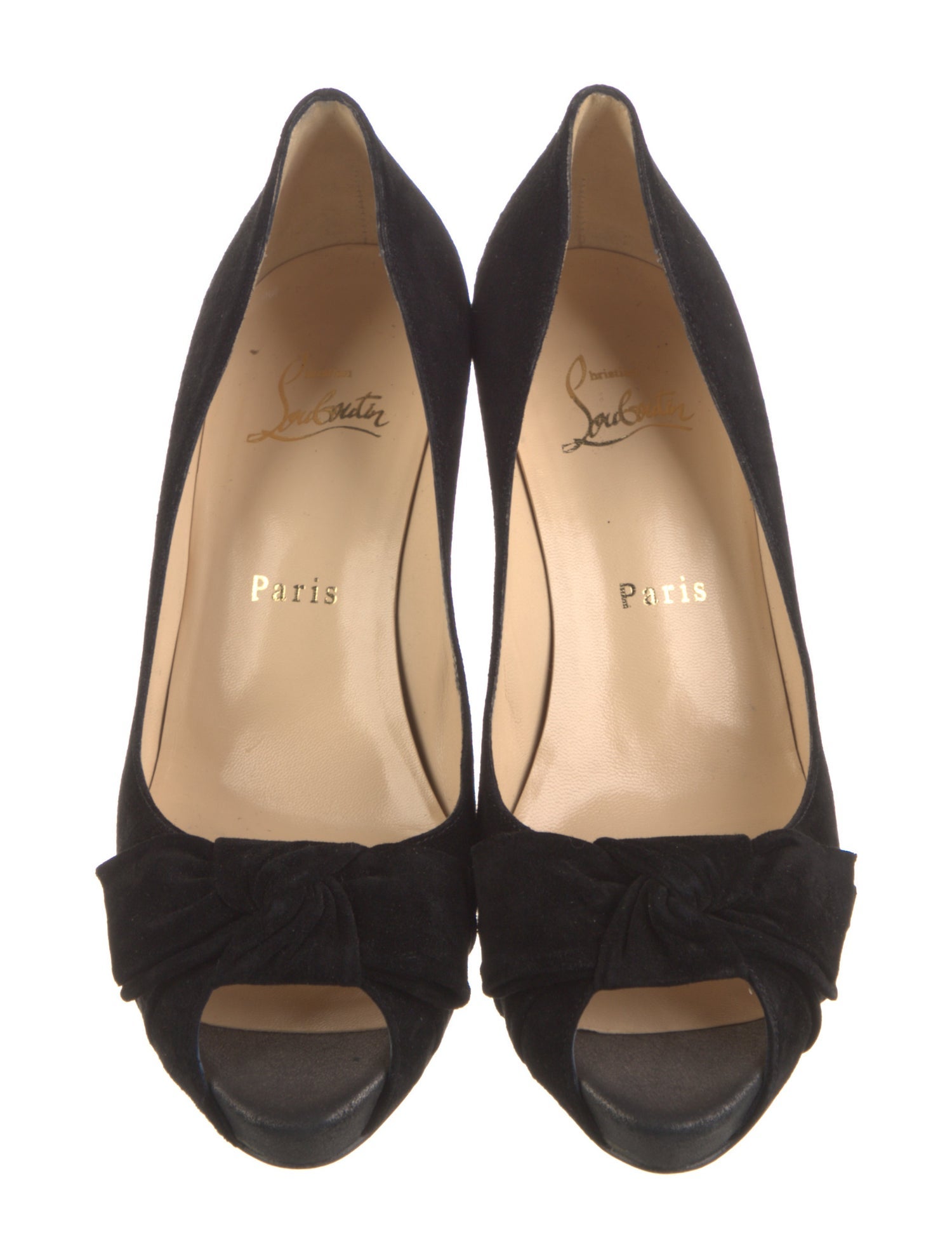 Christian Louboutin Suede Bow Accents Pumps