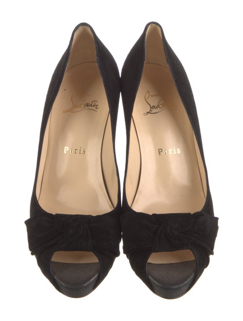 Christian Louboutin Suede Bow Accents Pumps