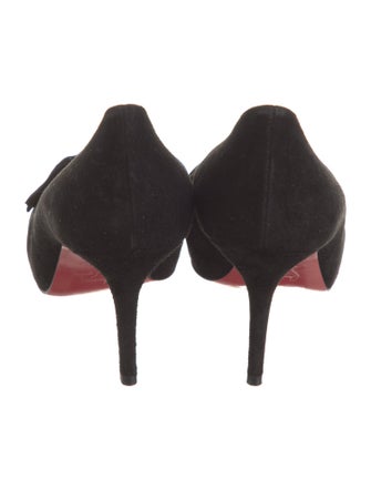 Christian Louboutin Suede Bow Accents Pumps