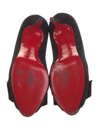Christian Louboutin Suede Bow Accents Pumps