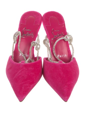 Christian Louboutin Velvet Printed Slingback Pumps