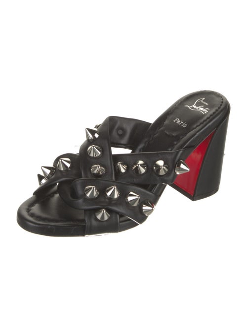 Christian Louboutin Leather Studded Accents Slides