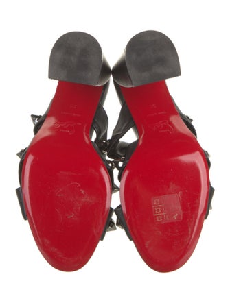 Christian Louboutin Leather Studded Accents Slides