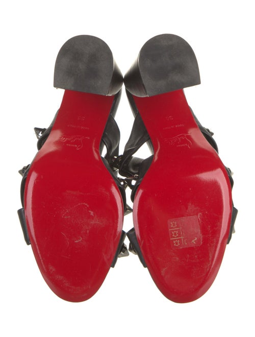 Christian Louboutin Leather Studded Accents Slides