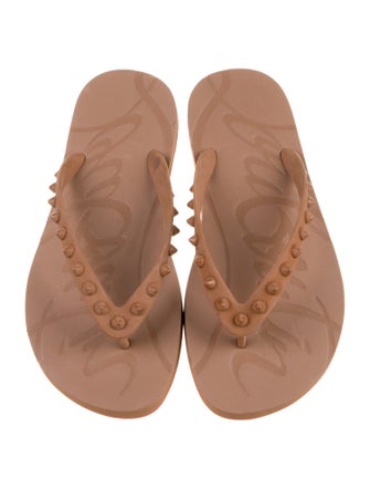Christian Louboutin Rubber Studded Accents Flip Flops