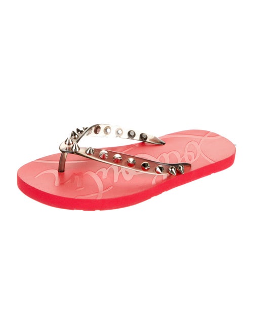 Christian Louboutin Rubber Studded Accents Flip Flops
