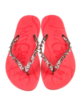 Christian Louboutin Rubber Studded Accents Flip Flops