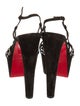 Christian Louboutin Suede Crystal Embellishments Slingback Sandals