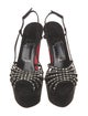Christian Louboutin Suede Crystal Embellishments Slingback Sandals