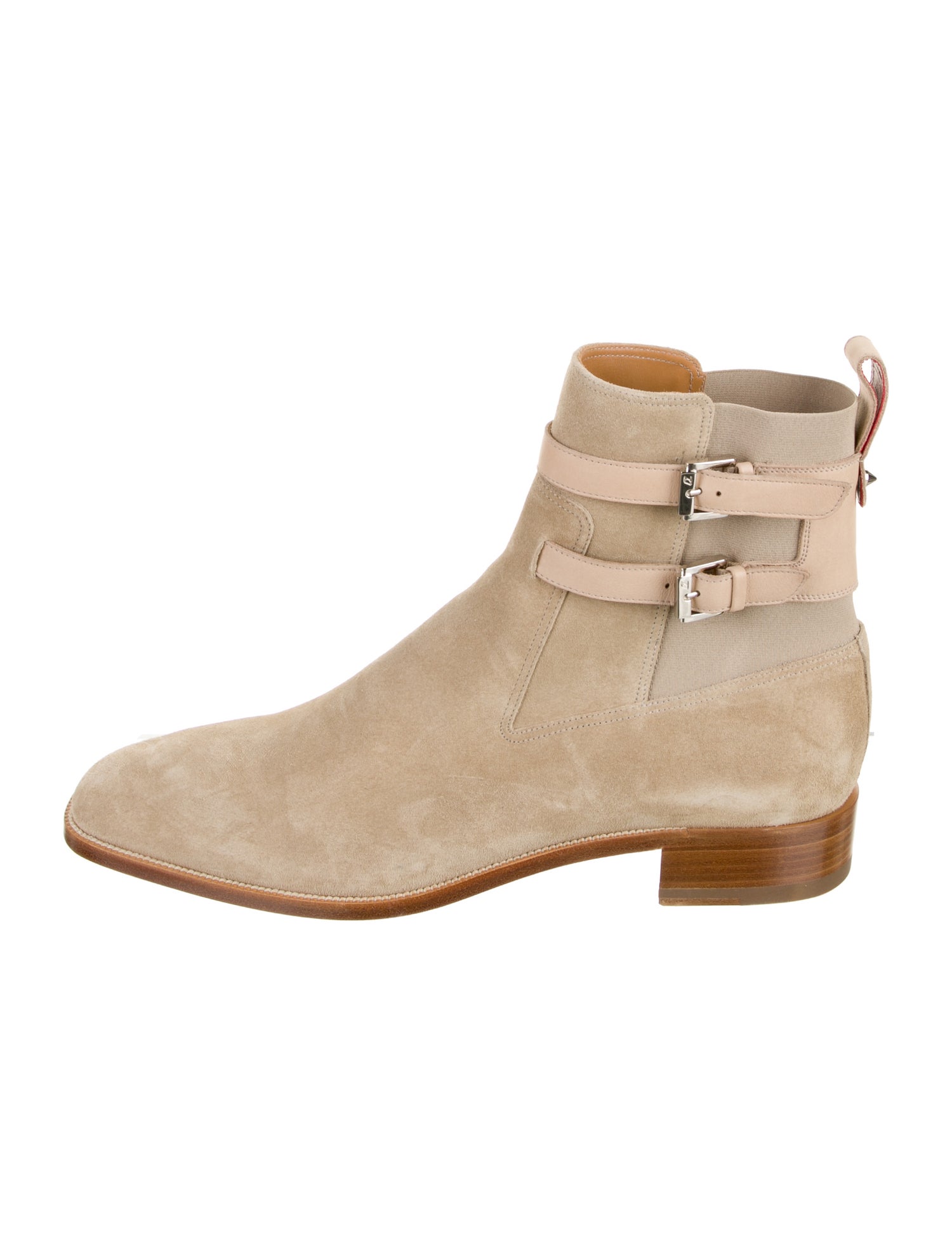 Christian Louboutin Suede Leather Trim Embellishment Boots