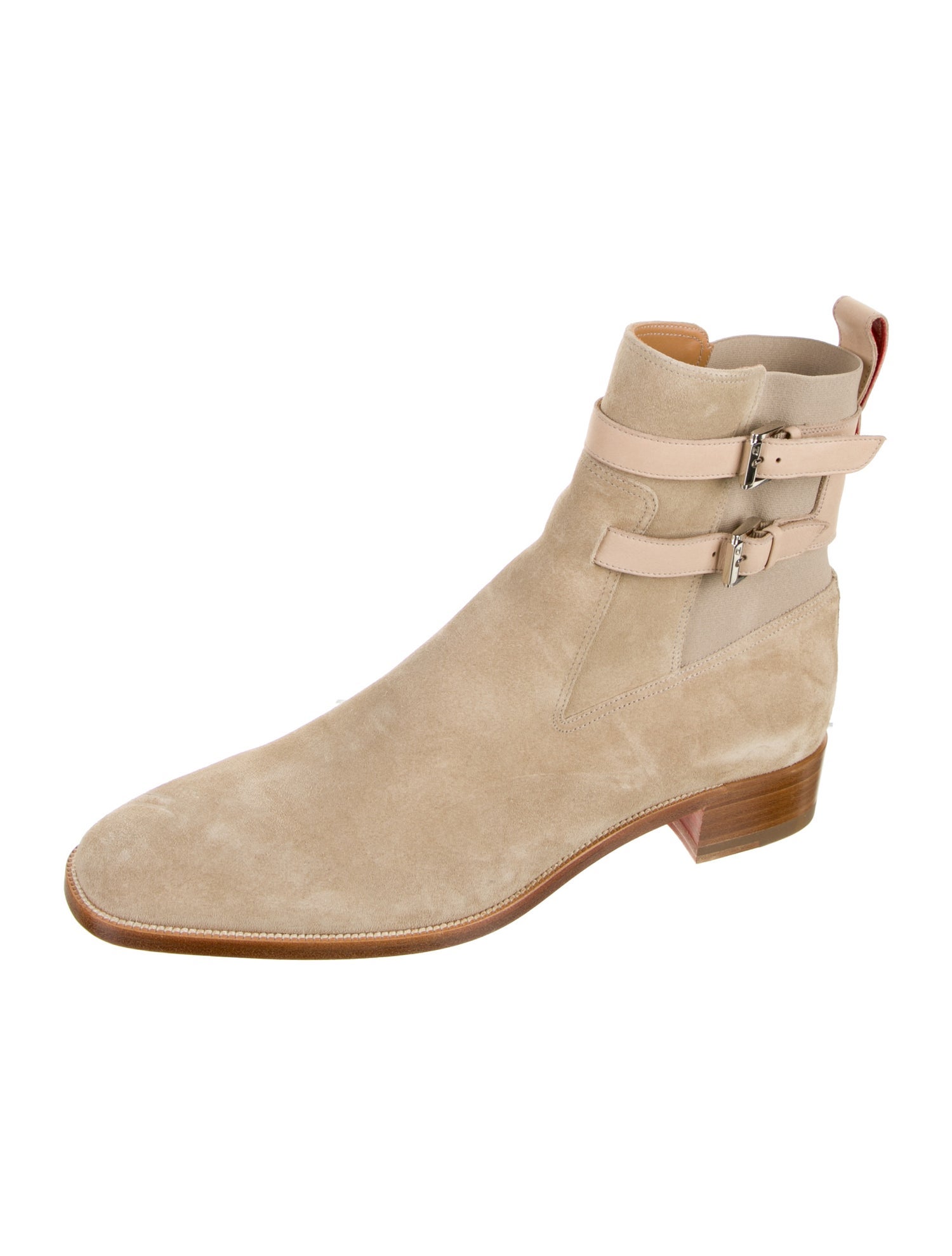 Christian Louboutin Suede Leather Trim Embellishment Boots