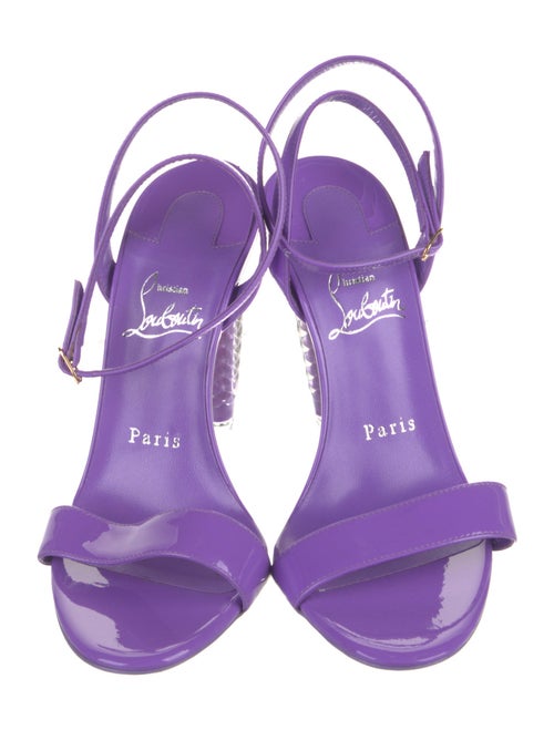 Christian Louboutin Patent Leather Studded Accents Sandals